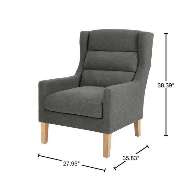 Silla de acento tapizada Latham en gris carbón