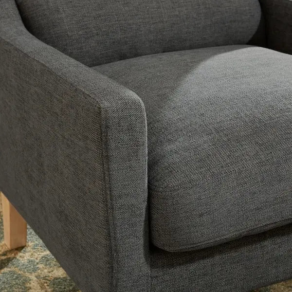 Silla de acento tapizada Latham en gris carbón