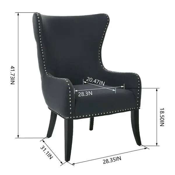 Silla de acento tapizada Maeford en gris carbón