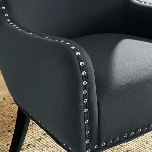 Silla de acento tapizada Maeford en gris carbón