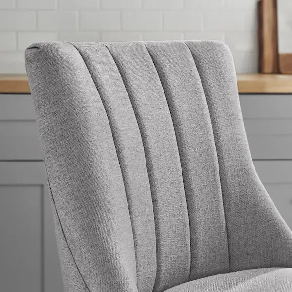 Taburetes de barra tapizados Scotsfield en gris carbón con diseño acolchado de canales (juego de 2)