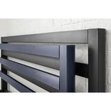 Cama individual Grandon de metal negro tipo plataforma con listones