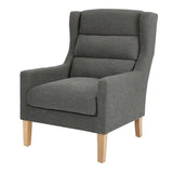 Silla de acento tapizada Latham en gris carbón