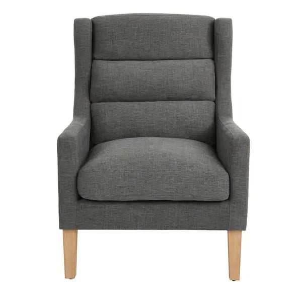 Silla de acento tapizada Latham en gris carbón