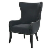 Silla de acento tapizada Maeford en gris carbón