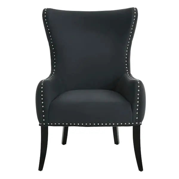 Silla de acento tapizada Maeford en gris carbón