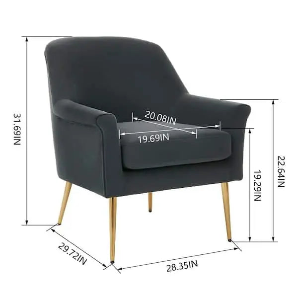 Silla de acento tapizada Blairmore en gris carbón