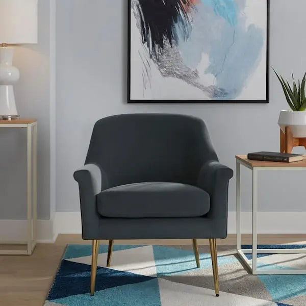 Silla de acento tapizada Blairmore en gris carbón