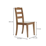 Silla de comedor en acabado roble pátina con respaldo de escalera (juego de 2)